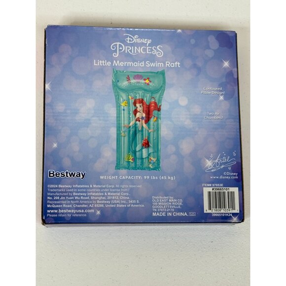 Disney Princess Ariel Little Mermaid Swim Raft Inflatable Pool Float Ages 3+ - Picture 4 of 4